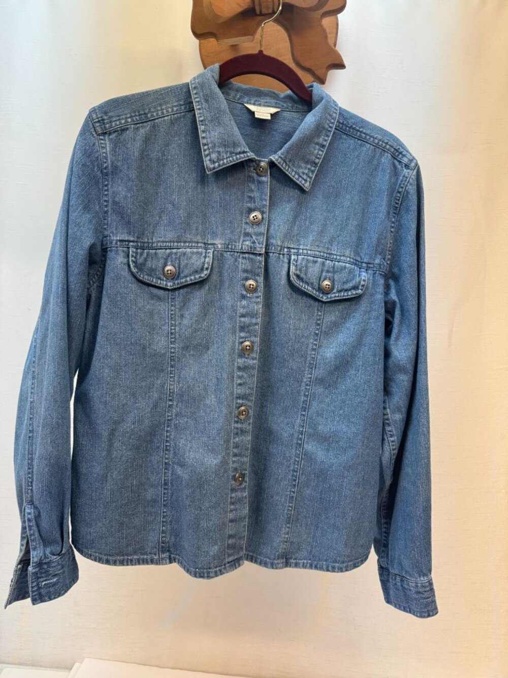 Denim Christoper Banks Womans Shirt- Vintage Denim. Large